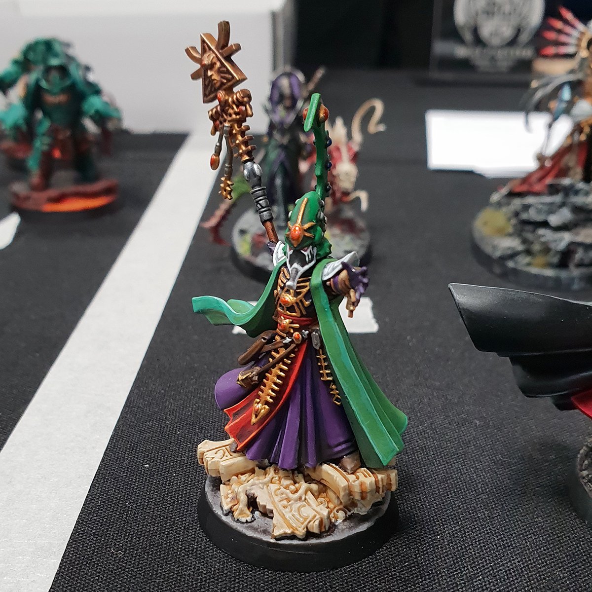 WargamingGuild's tweet photo. Best Painted Model (Small) Entry - by James Grover
#warhammer #warhammer40k #40k #gamesworkshop #aeldari #minipainting #miniaturepainting #paintingwarhammer40k #goldendaemon #tournament #wargaming #paintingwarhammer #paintingminiatures
#eldar #farseer #psyhic https://t.co/0qqtu6iKTX