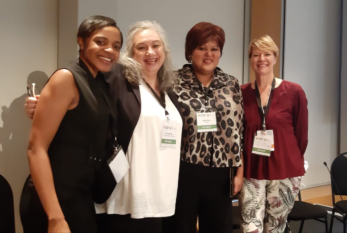 UNIDO_SA's tweet photo. IEE panelists Faith Mkhacwa, Lisa Reynolds, Val Geen & Betsy Ings at the Women in Energy conference held at Africa @EnergyIndaba
#unido #womeninenergy #ncpc_sa https://t.co/UygR55RmG2
