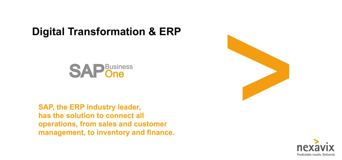 nexavix's tweet image. #SAP, the #ERP industry leader, has the solution to connect all operations, from sales and customer management, to inventory and finance. #SAPBusinessOne #Nexavix sapbiz1.com