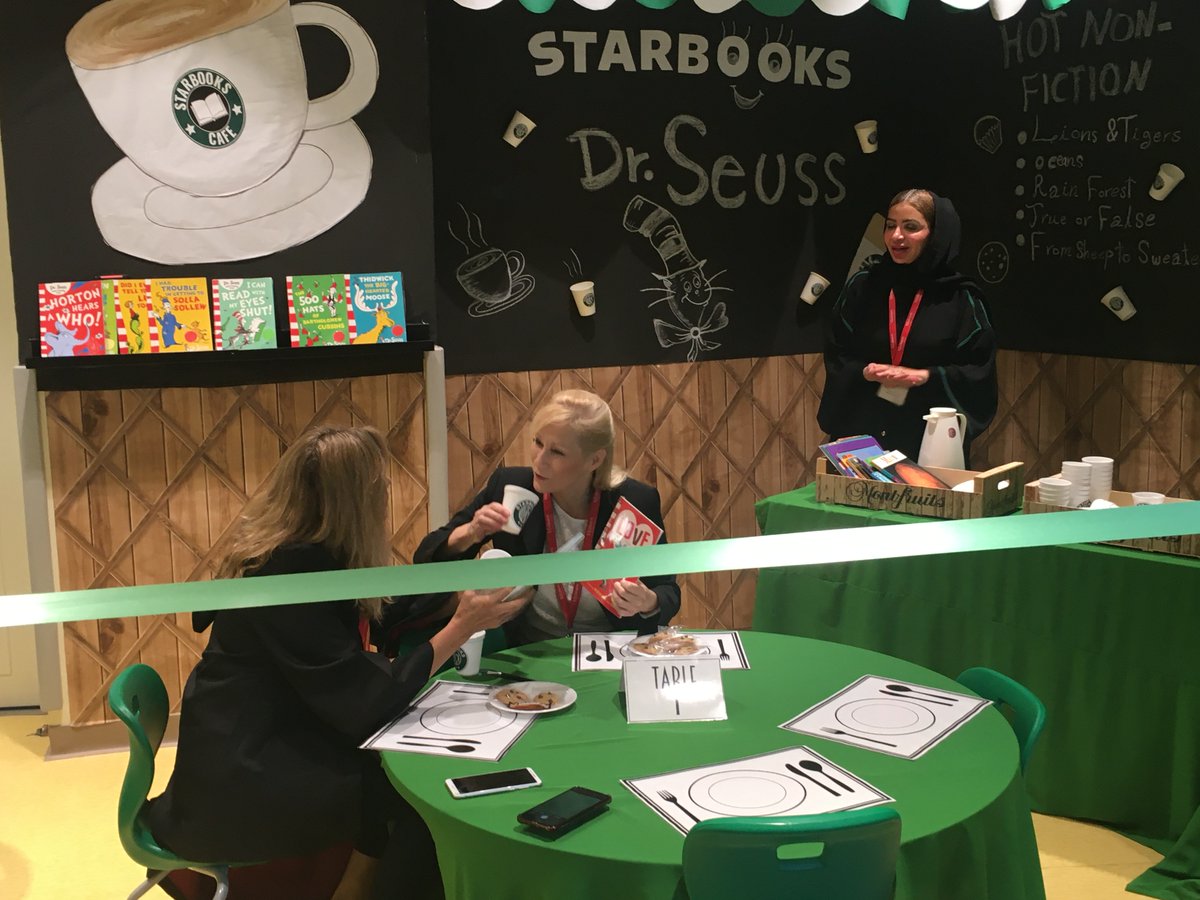CharterTaaleem's tweet photo. Discussing favourite books and the interesting times we are in at Starbooks Café at Al Watan Charter School as part of World Book Day. https://t.co/CkNcQHaHa8