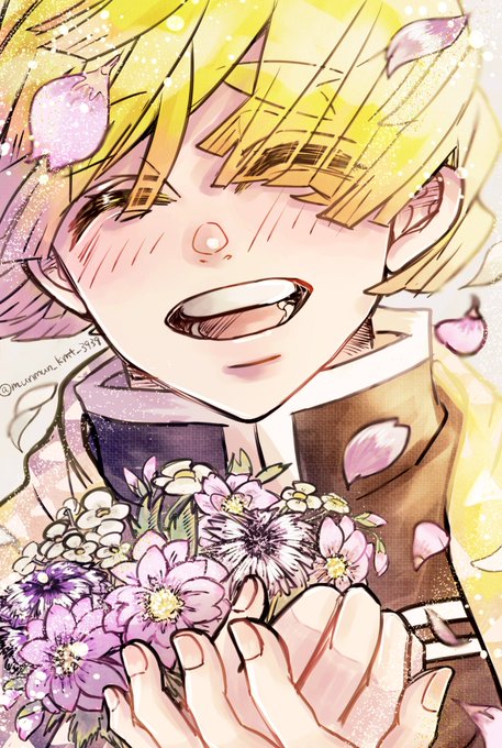 むん🥀♛さんがTwitterに投稿した我妻善逸(鬼滅の刃)のイラスト。