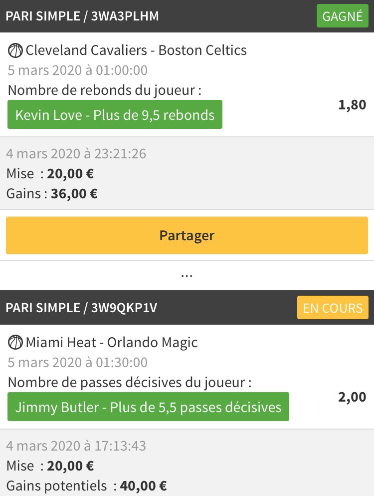 SknurtBetting's tweet photo. 🗣 Carnage Public | #NBA

Allez : 2 x 10€ à gagner ! Il suffit de me suivre et RT/❤️ ce tweet 🍀

✅ OKC OT + Giannis 25 • 1,85
✅ Butler +5,5 passes • 2,00
✅ Beal +5,5 passes • 1,75
✅ Love +9,5 rebonds • 1,80

J’veux voir vos tickets l’équipe ! ⤵️

🏦 +7,22% #TeamParieur https://t.co/sqvgRnyJzM