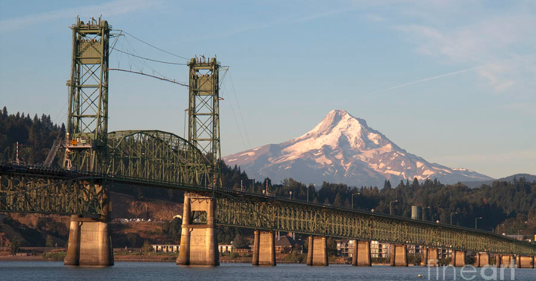 Bridge to Hood River over the Columbia.  #photography #nature #photo #travel #art #picoftheday #follow #mthood #mountain #oregon #washington #hoodriver #bridge shutterstock.com/g/chrisboswell…