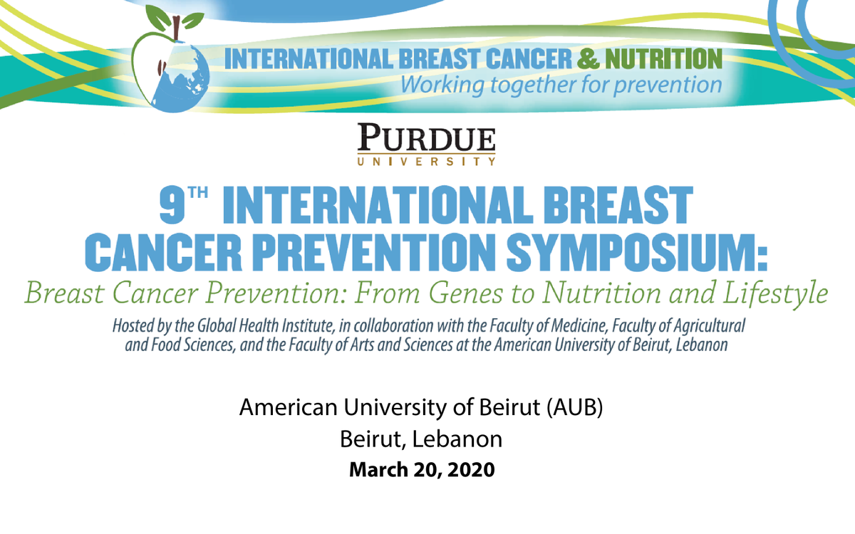 ghiaub's tweet photo. Don't miss out on the upcoming symposium on ‘International Breast Cancer and Nutrition #IBCN: Breast Cancer Prevention’.
The symposium has been rescheduled to March 20, 2020.
➡️For attendance, register here (no registration fees are required): https://t.co/pl1TvDGCQ4 https://t.co/9RSCWrl2hI