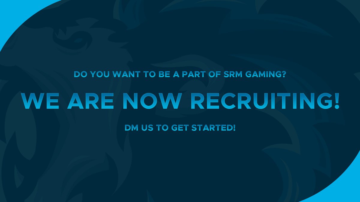SRMGamingCA's tweet image. SRM Gaming is currently looking for full teams in the following games:

- Apex Legends
- Call of Duty 
- Counter Strike: Global Offensive 
- Rainbow 6: Siege 
- League of Legends

DM us if you're interested in joining. 

Tag a friend that you think should join!

#FearThePride🦁💙