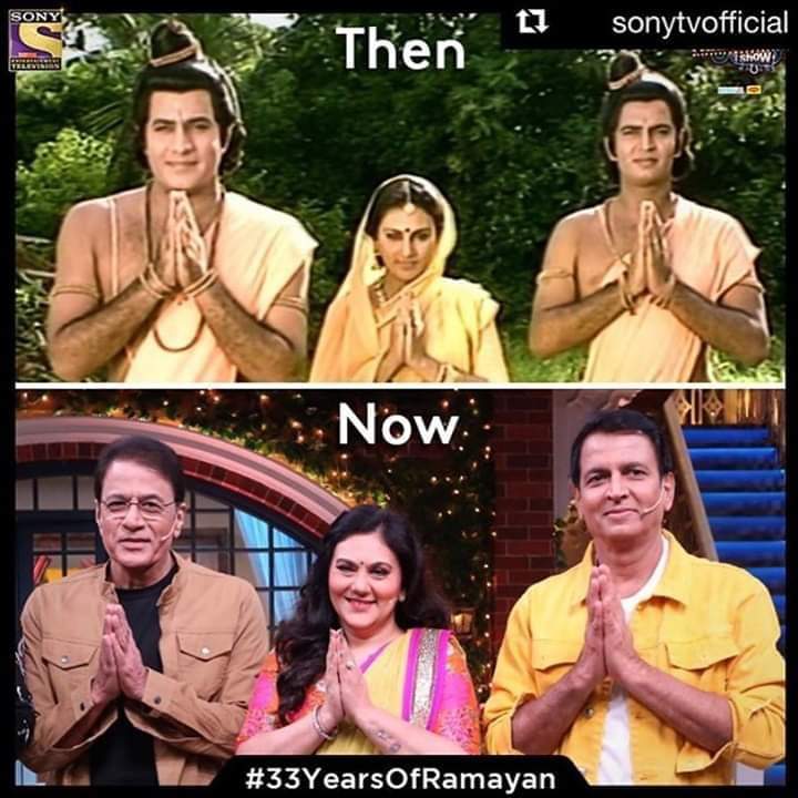 therajanjha's tweet photo. रामानन्द सागर के रामायण के पात्र 33 साल पहले भी वही थे। आज भी वही हैं। देखिए #TheKapilSharmaShow on @SonyTV https://t.co/9lwoS3AA2M