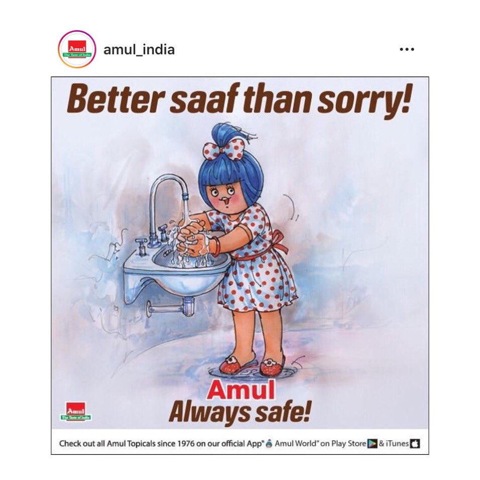 SDissect's tweet photo. The #CoronaVirus outbreak in India has led to several brands spread awareness about taking necessary precautions.

#CoronaAlert #CoronoaVirusOutbreak #CoronaVirusInIndia #COVID19 

@DunzoIt @Amul_Coop https://t.co/2KH9MM2L0M