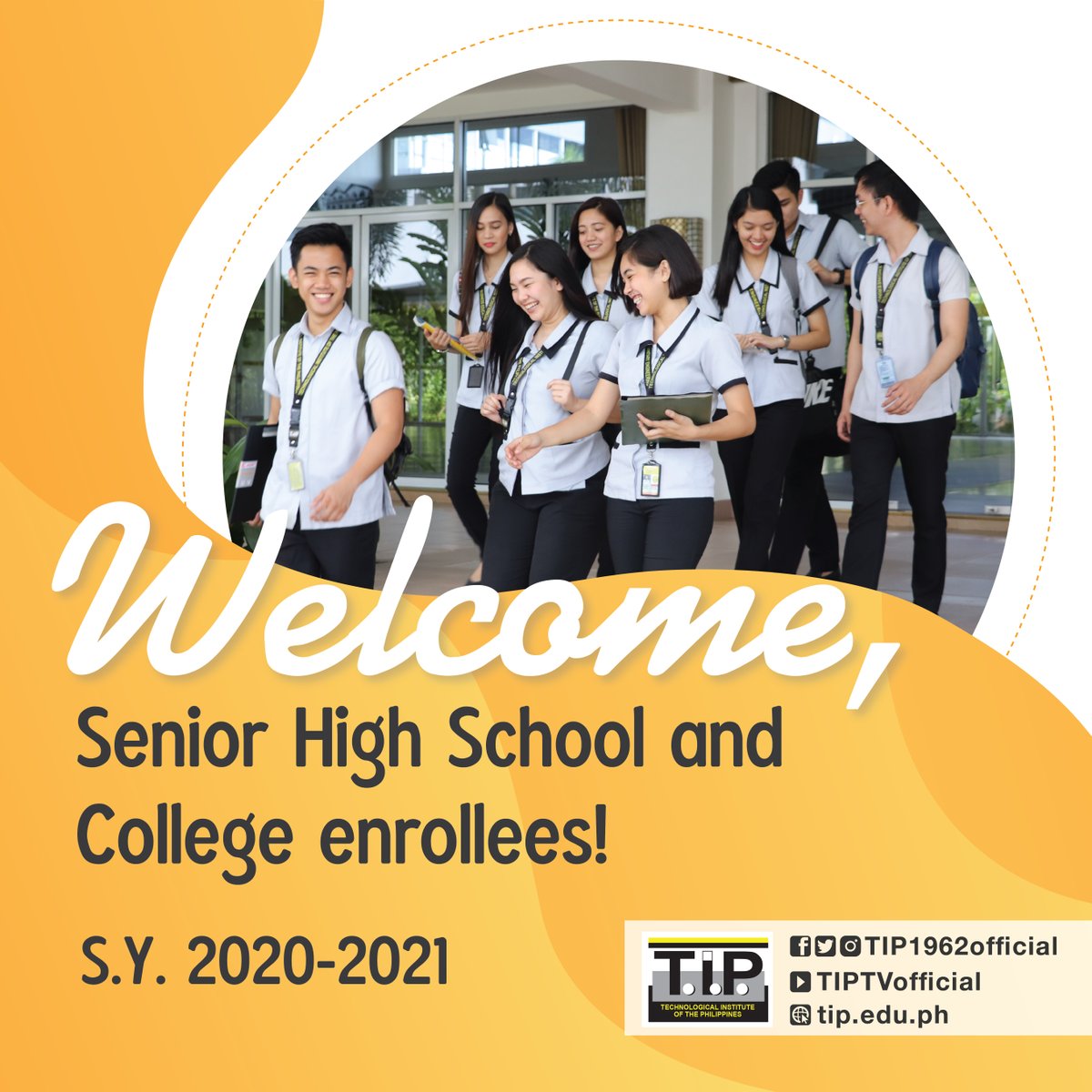 TIP1962official's tweet photo. Attention, incoming senior high school and college freshmen students! T.I.P. is now accepting slot reservations for SY 2020-2021!
#TIPlife
#TIPtribe https://t.co/jAk2p6low3