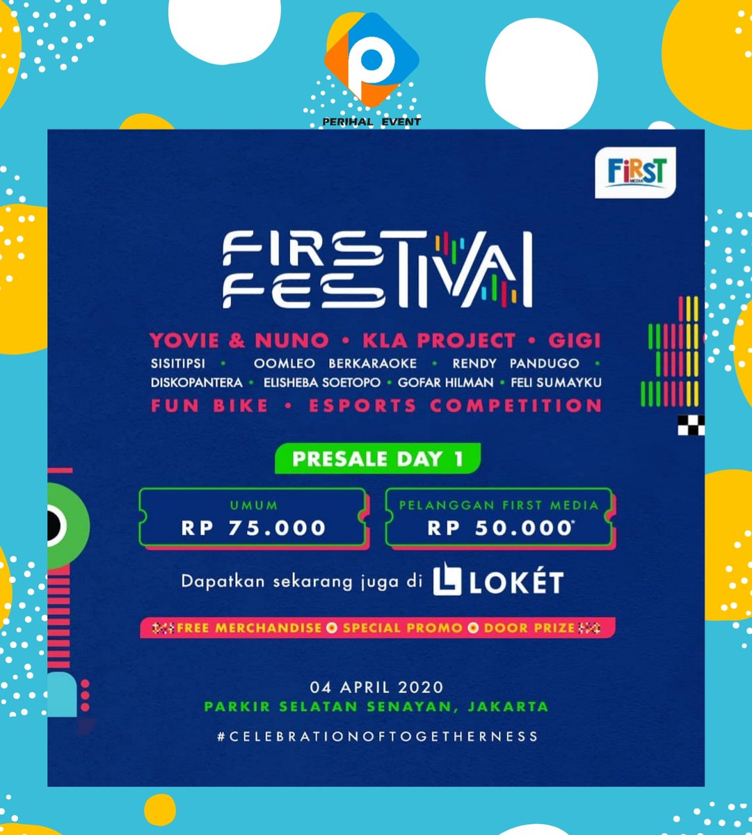 perihalevent's tweet photo. Yuk ajak semua temanmu untuk datang di First Festival 2020. Banyak musisi keren yang siap mengajakmu berpesta.

Tiket Presale 1 
Umum : IDR 75.000
Pelanggan First Media : IDR 50.000*

@FirstMediaWorld
#CelebrationOfTogetherness #FirstFestival2020
#perihalevent https://t.co/SghbiFB9XG
