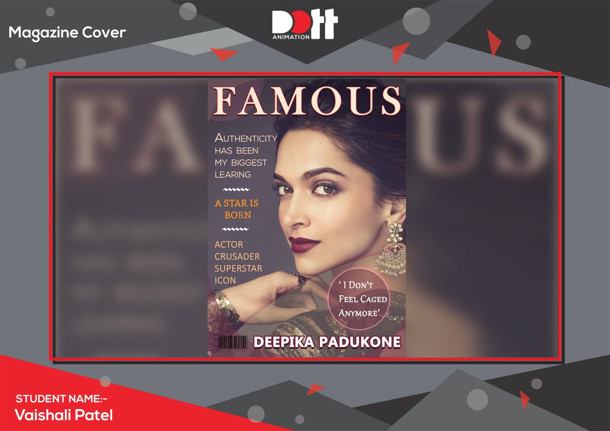 DottAnimation's tweet photo. STUDENT WORK
Student Name :- VaishaliPatel
Category :- Magazine Cover
Software :- Photoshop

#Magazine #Cover #Graphic_Design #Architecture #Game_Design #Tiles_Design #Movie_Making #Visual_Effects #Drawing #Painting #Craft #Freelancing #Job #Placement #Assistance #Interiordesign https://t.co/JOxEwgN3St