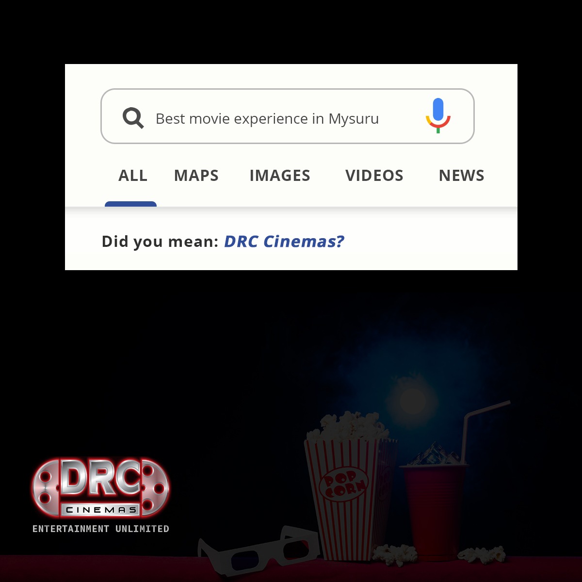 DRCCinemas's tweet photo. The best movie watching experience in Mysuru? Of course it has to be @DRCCinemas! #BookYourTicketsNow to watch the latest blockbusters at Mysuru’s First Multiplex, @DRCCinemas.
#BookNow #MoviesInMysuru #Movies #MysuruMultiplex #MoviesInMysore #DRCCinemas #DRC #Mysuru #Mysore https://t.co/lazVFPlayz