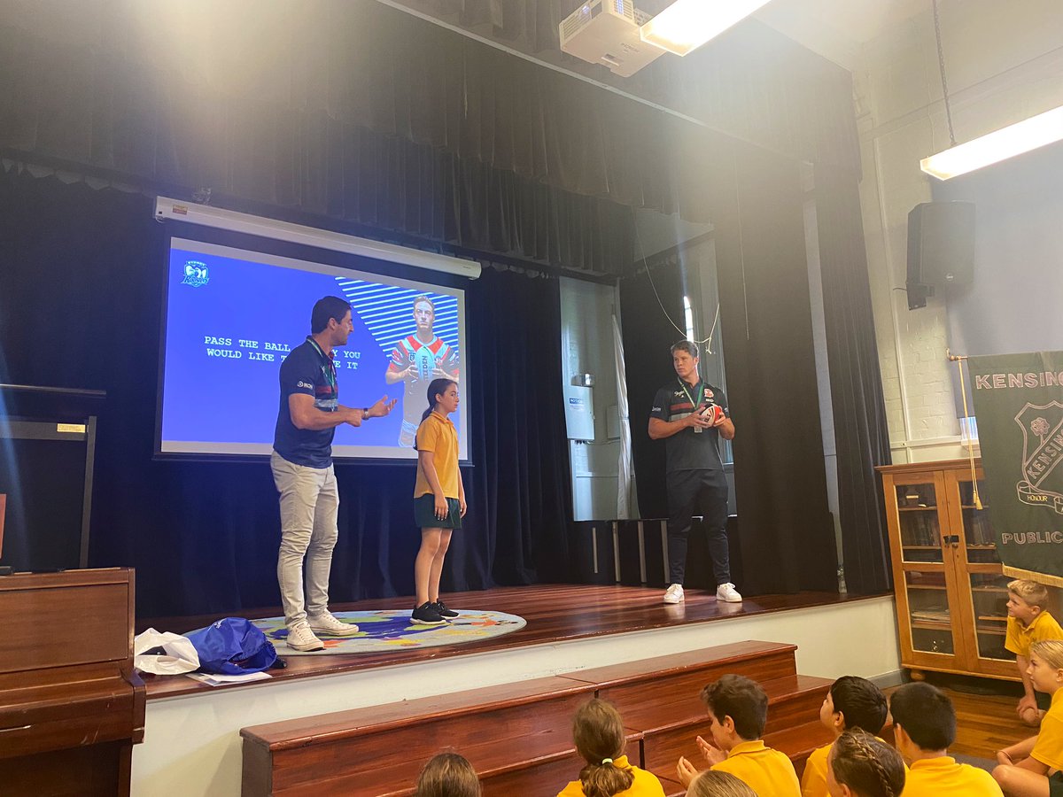 KENSINGTONPS's tweet photo. Thank you @Minichiello1 and Egan Butcher from the @NRL @sydneyroosters for delivering a fantastic ‘Respect’ talk to Stage 3 today. Very inspiring! #CommunityCarnival #LeagueStarsInspire #EastsToWin https://t.co/zRVIAcMdw9