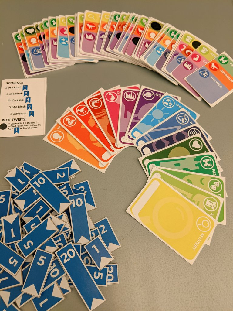 FlatoutGames's tweet photo. Really excited that @Melvinrobb and I got #ByitsCover to the table and worked out the drafting rules this past week at @DiceTowerWest. It's a simple drafting/hand management game about collecting books! Can't wait to get more tests in! It's playing pretty great at the moment! https://t.co/CihjAPl5V9