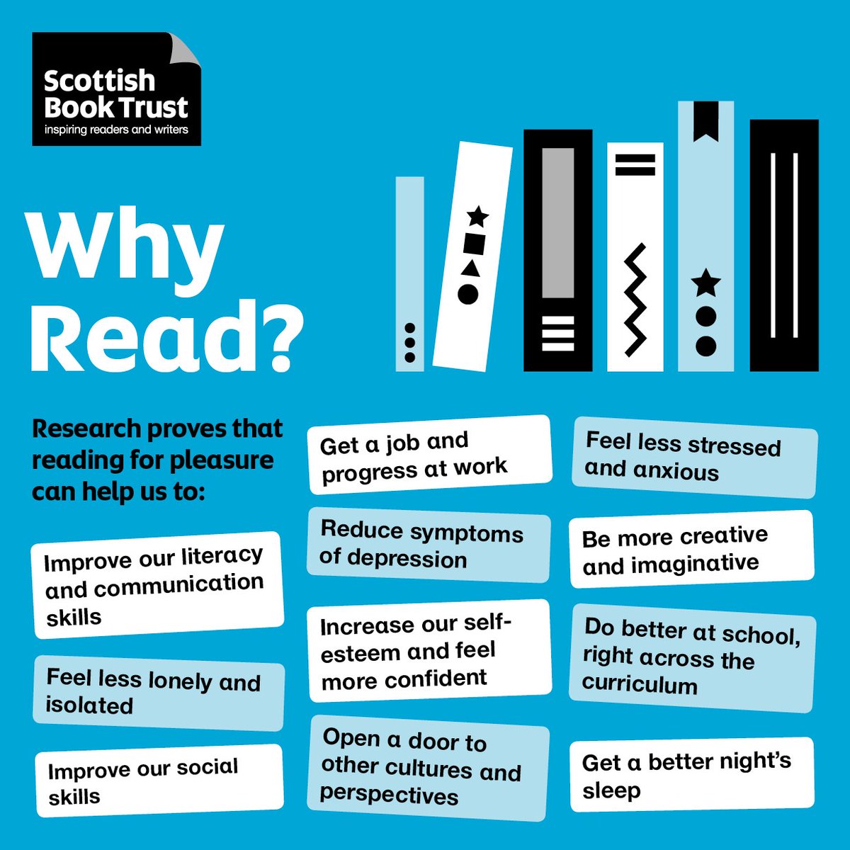 scottishbktrust's tweet image. To celebrate #WorldBookDay and the power of books, here are some of the ways in which reading changes lives. . . 📚