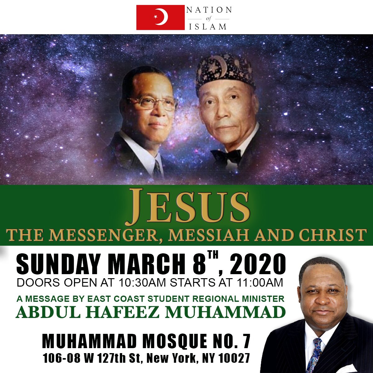 ahafeezm's tweet photo. Be My/Our Guest as the message continues this Sunday at our East Coast Regional Headquarters in NYC✊🏾 You shall know the truth; and the truth shall set you free🕌 #Farrakhan #noisundays #Independencematters @HiphopTC @sudanthagod @PeliKEN_Fly @CarlosMuhammad1 https://t.co/zIqCfd8dVU