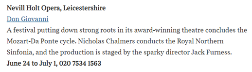 NevillHoltFest's tweet photo. Thank you to @thetimes for including our #NHO2020 production of Don Giovanni in today's round-up of the best operas to book now.
Find out more about this brand new production: https://t.co/h8A3EQPrej https://t.co/hMxDDaKGEZ