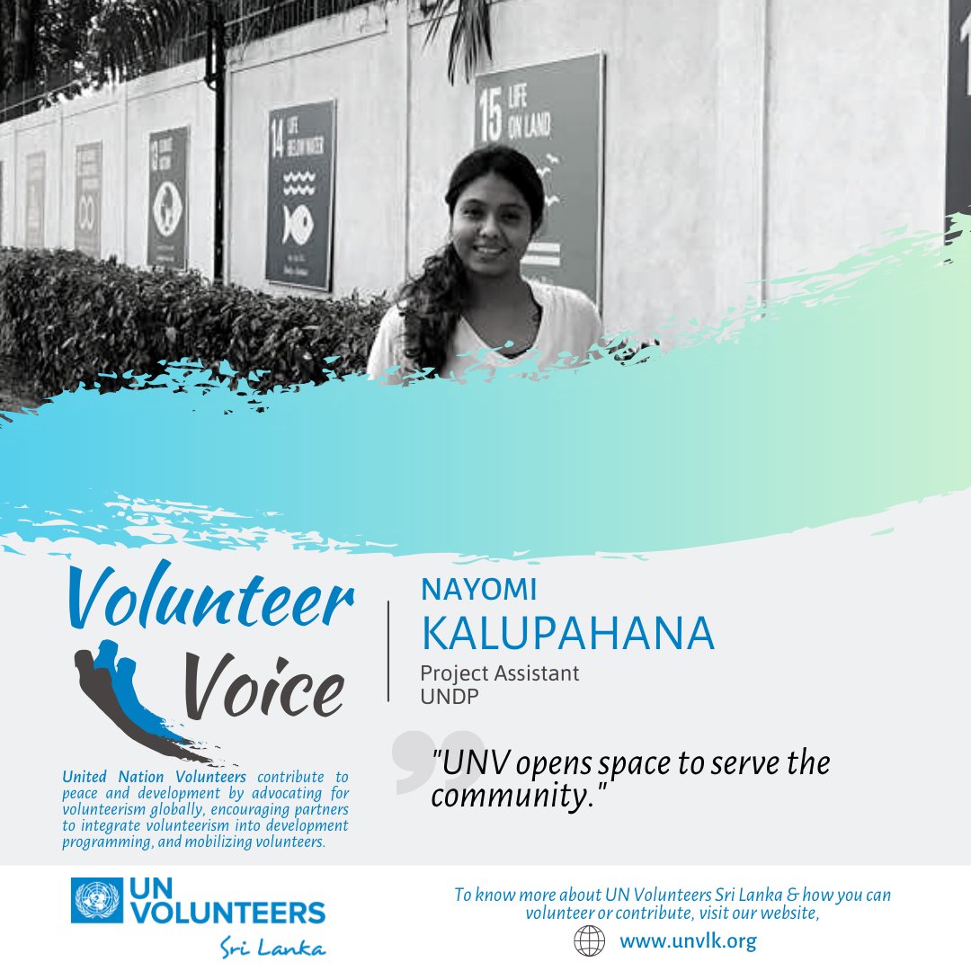 UNVSriLanka's tweet photo. The United Nations Volunteers programme contributes to peace and development through volunteerism worldwide. Read Nayomi's story in UNV. (https://t.co/mZAWgdS1jV)
#unvsrilanka #unvsl #unvolunteer #volunteerism #vforce #unvforce #sdgs #undpsrilanka https://t.co/wKLxD2HXXx