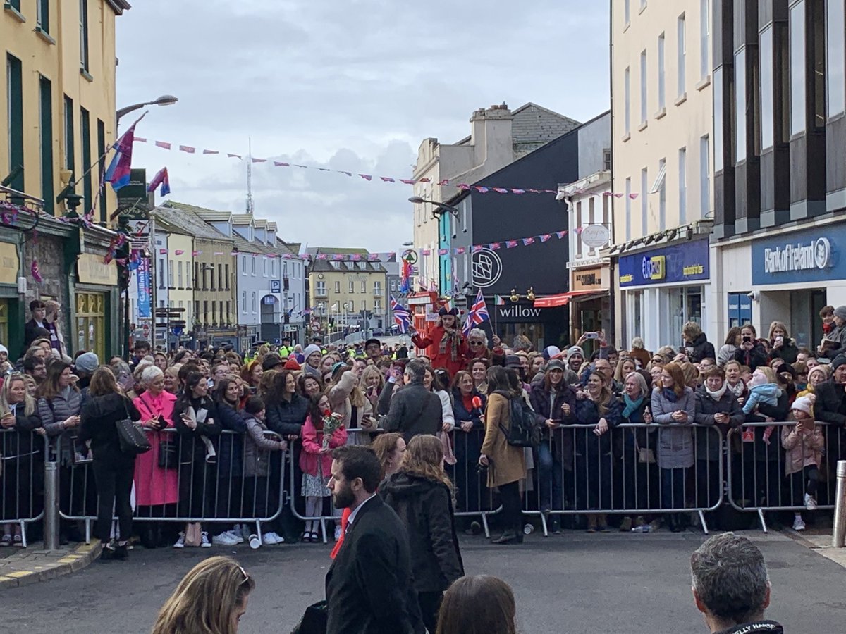 patmcgrath's tweet image. Crowds gathering for visit of British royals to Galway.