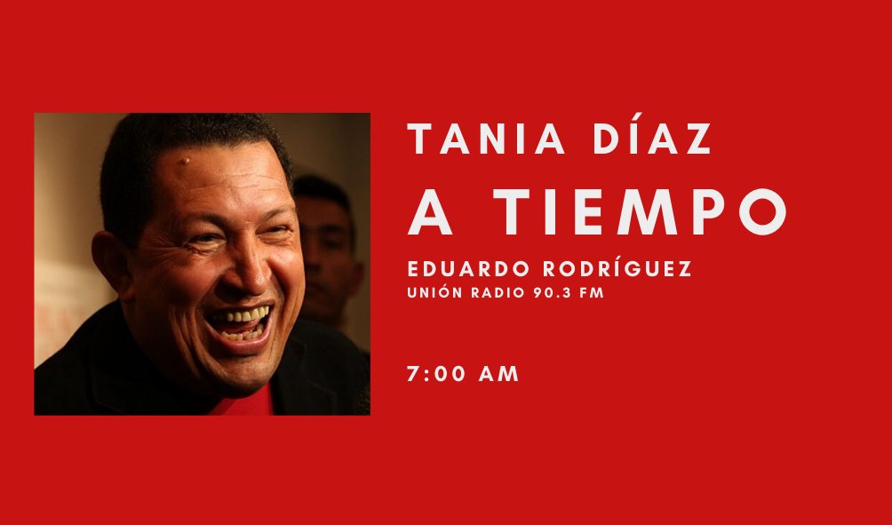 taniapsuv's tweet photo. 📻Queridos Camaradas, estaremos hablando del ❤️ Comandante Eterno por Union Radio y por 📺IVC, ahoritica... acompáñanos.
#A7AñosDeTuSiembraComandante https://t.co/muDPFWK5xb