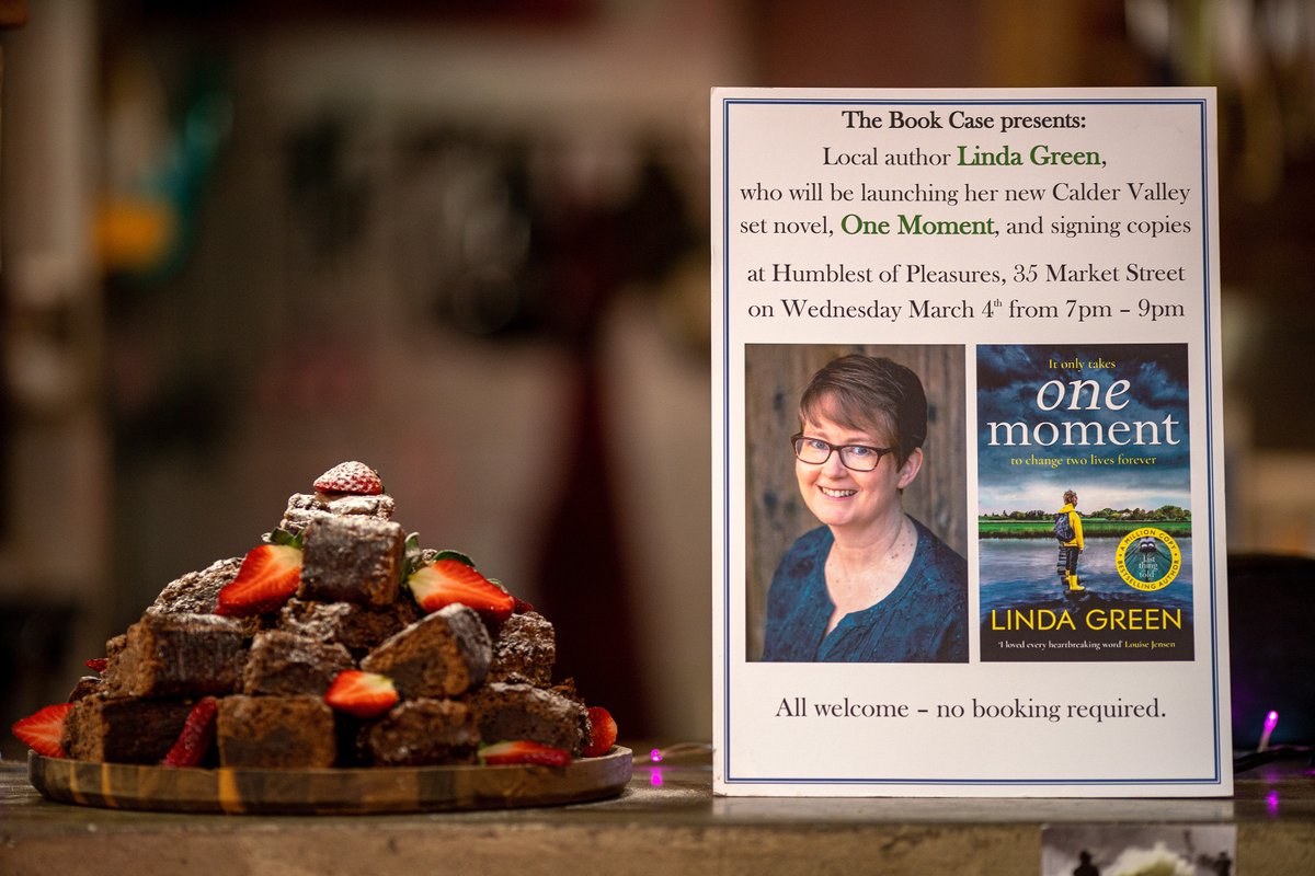LindaGreenisms's tweet photo. Had a wonderful book launch @humblestofp in Hebden Bridge last night. Thanks to Kate @bookcasehebden for selling the books, Katie at Humblest of Pleasures for the amazing brownies, all those who came and my special guest Alan Titchmarsh! (cardboard cut-out variety!)@QuercusBooks https://t.co/o9GMt6FMPc