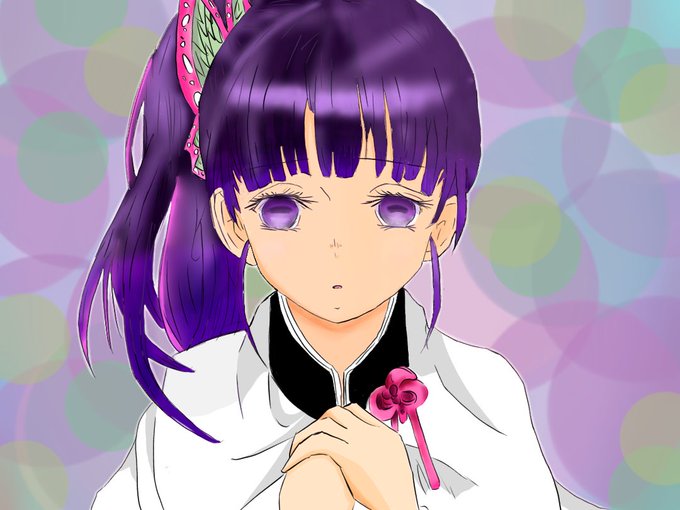 あさんがTwitterに投稿した栗花落カナヲ(鬼滅の刃)のイラスト。