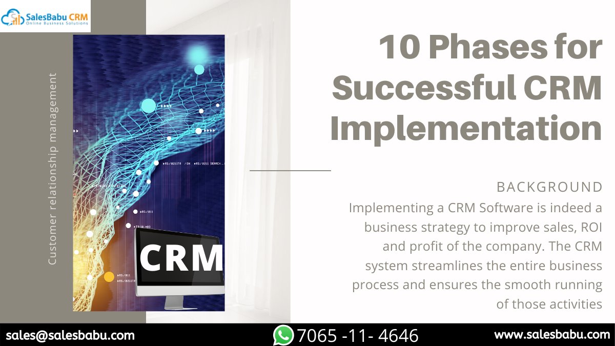 SalesBabu's tweet photo. Implementing a CRM Software is indeed a business strategy to improve sales, ROI, and profit of the company. Choosing the best CRM for your business has various significant phases. Read more - https://t.co/B4MEZgaevy

#crm #salescrm #onlinecrm #cloudcrm #crmsales #benefitsofcrm https://t.co/Nk222RXiAq