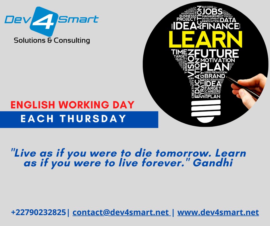dev4smart's tweet photo. At Dev4smart, we believe that if we want to be a fluent speaker 🗣 of English in the future, the best way is to practice &amp; improve it ✅ from now! That's why since December 19th, 2019,we dedicated "Each Thursday" for working and speaking exclusively in English 🇬🇧.
#LearnPractice https://t.co/BJJwIaotXS