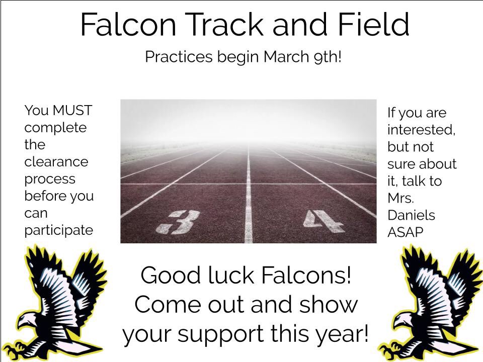 LVFalconReport's tweet photo. FALCONS! If you are playing track this year, this post is for you. Good luck this season! https://t.co/5wlly80AiY