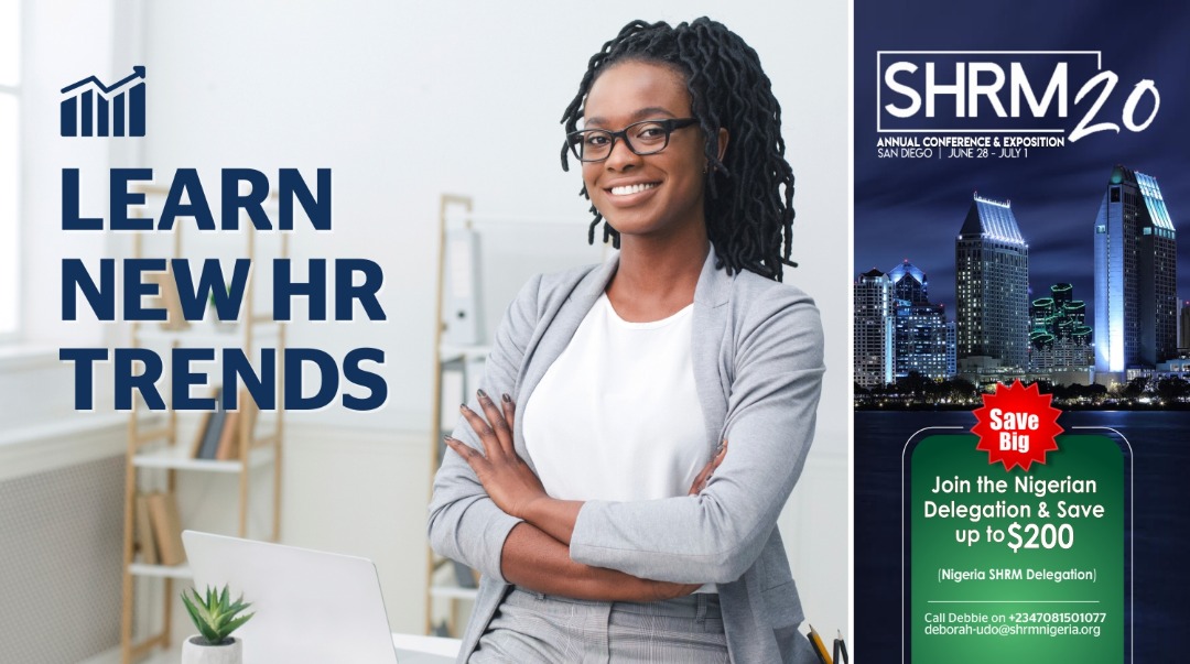 SHRMNigeria's tweet photo. Trends, new strategies, and innovations in #HR happen all the time. To stay up-to-date, you need an educational opportunity that provides you with a full range of HR knowledge. 
Attend #SHRM20 as a Nigerian delegate and save $445. Call Debbie on 07081501077.
#shrm #shrmnigeria https://t.co/kM4l4GbiEm