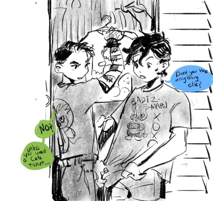 AU where everything is the same except Damian only owns badtzmaru and cat tshirts 