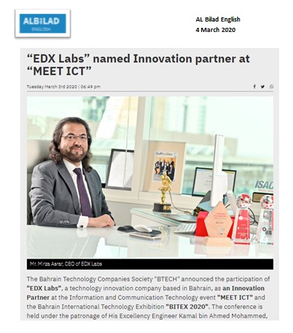 TeamEdxLabs's tweet photo. EDX Labs named "Innovation Partner" at #MEETICT
https://t.co/A1ZzcuWxxm
#BITEX #BAHRAIN #4IR #TECH #MENA #AI https://t.co/RfUVUeOqab