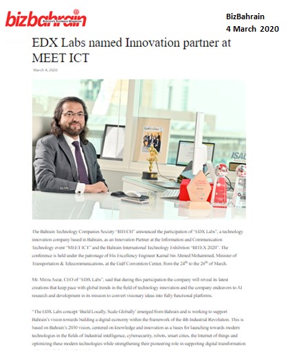 TeamEdxLabs's tweet photo. EDX Labs named "Innovation Partner" at #MEETICT
https://t.co/A1ZzcuWxxm
#BITEX #BAHRAIN #4IR #TECH #MENA #AI https://t.co/RfUVUeOqab