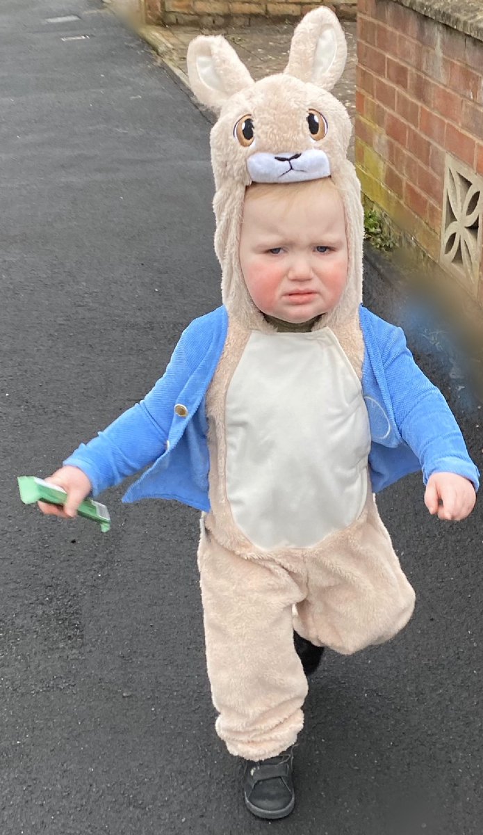 Diane_Compton's tweet photo. Parent Fail #73 
Henry clocks the outfit... “Momma No!” (The Fail) “Henry, let’s put this on and we’ll go downstairs and get some of mommy’s mint chocolate from the fridge...” “Ok, Momma!” Chocolate for an ‘amuse bouche’ pre breakfast 🤦🏼‍♀️😂
Next protest: Photos
#WorldBookDay https://t.co/HKStAgvq6g