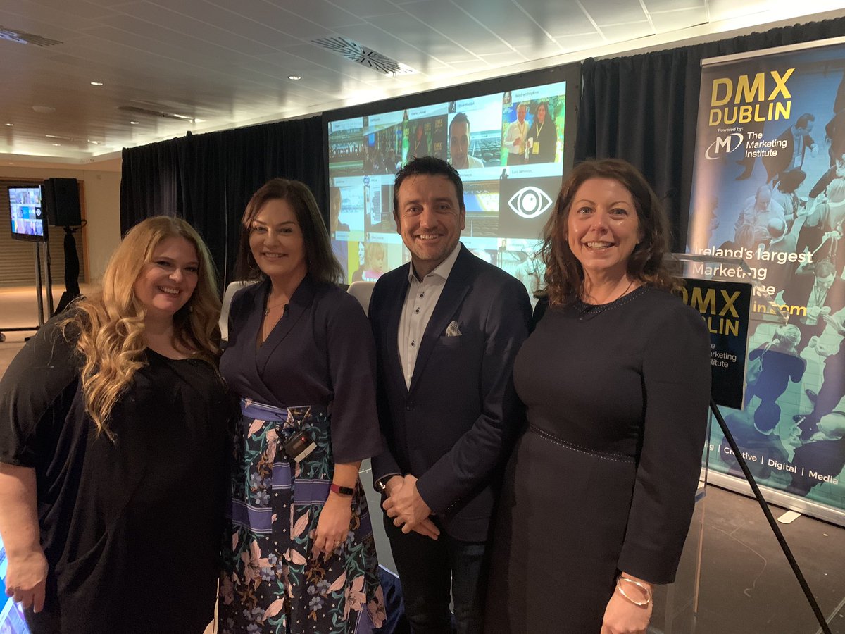edelmanireland's tweet photo. Head of Public Affairs, Feargal Purcell, Director and Senior Communications Marketing Consultant, Fiona Hodgins, Irish Times Journalist, Róisín Ingle and  Sarah Probert, co founder PT78 are all set to discuss “Navigating the New Societal Context” here at #DMXDublin https://t.co/VK9yf8oVW3