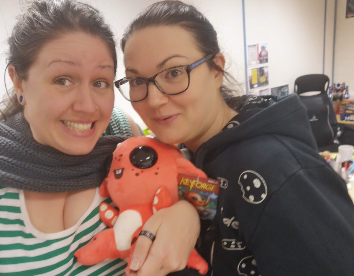 AconyteBooks's tweet image. We have adopted a new baby in the office! @lottiellw &amp;amp; @GeekGirlBookWrm were instantly smitten with the adorable Fuzzy Gruen... @Marc_Gascoigne not so much

#keyforge #WePlayGames #fuzzygruen #inlove