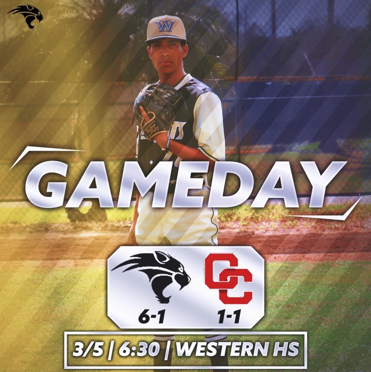 WHS_BSB's tweet photo. The Wildcats are back in action tonight! They will be hosting the Cooper City Cowboys in their 3rd game in as many nights. The Cats look to sweep the week after strong wins over Pine Crest and Goleman. Come support your Wildcats, 6:30 start time! #Allin #Family #CatsBaseball https://t.co/2VtyHB9SYQ
