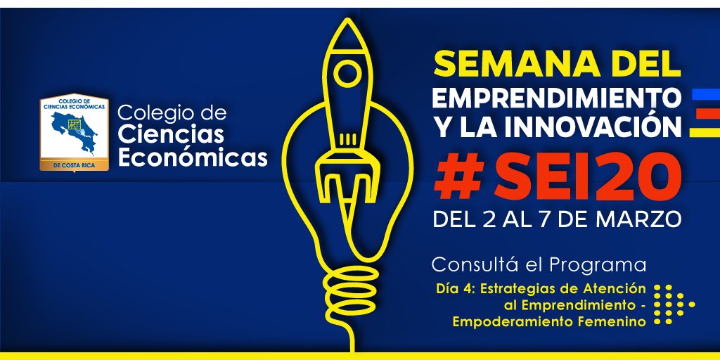 colegiocecr's tweet photo. Hoy nuestras charlas, conferencias, ponencias, cursos y talleres se dividirán en dos temas muy importantes:

📌Estrategias de Atención al Emprendimiento.
📌Empoderamiento Femenino.

Consultá el programa de hoy: https://t.co/1DhfZy2gNt

#SomosCienciasEconómicas #SEI20🚀 https://t.co/tsCYHoHAnS