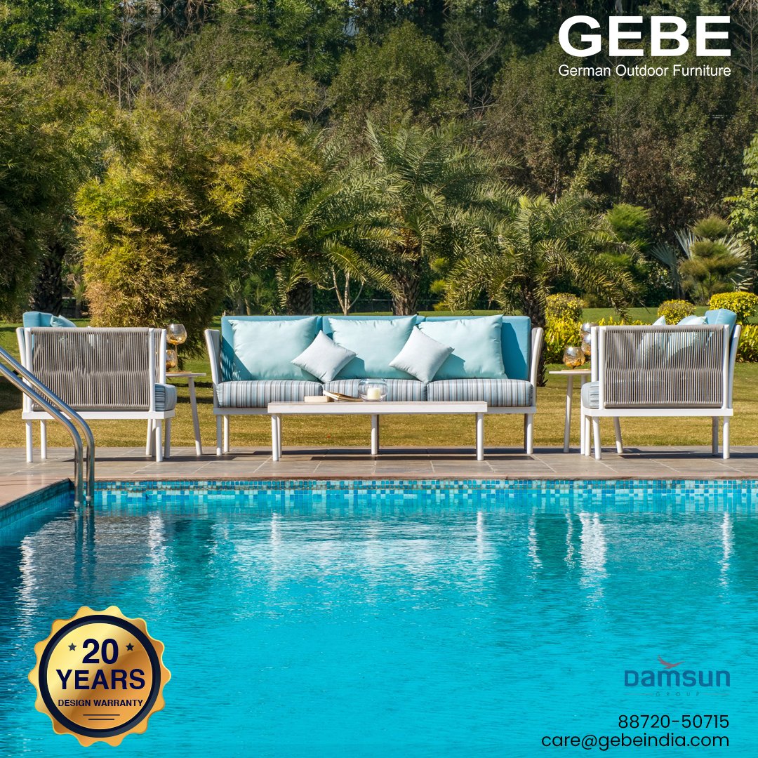 GEBEINDIA's tweet image. Transform your poolside into the ultimate relaxing spot with our timeless 𝗢𝘂𝘁𝗱𝗼𝗼𝗿 𝗣𝗼𝗼𝗹𝘀𝗶𝗱𝗲 Sofa Set and create a comfort corner to seize beautiful moments with your Family .
For more info visit zcu.io/nqDq or call us at–8872050715.
#GEBE #outdoorsofaset
