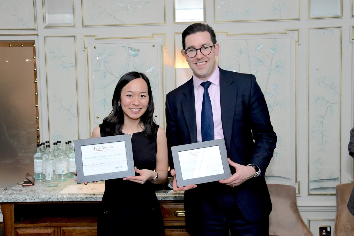 ThePeerAwards's tweet photo. Congratulations The Centre for Social Justice @csjthinktank  in association with Marsh @MarshGlobal on receiving a 2020 Peer Award for Innovation in Corporate Responsibility with “The CSJ Awards Honour Grass-Root, Poverty-Fighting Charities and Social Enterprises” #TPACR https://t.co/k0t2p9oq6i