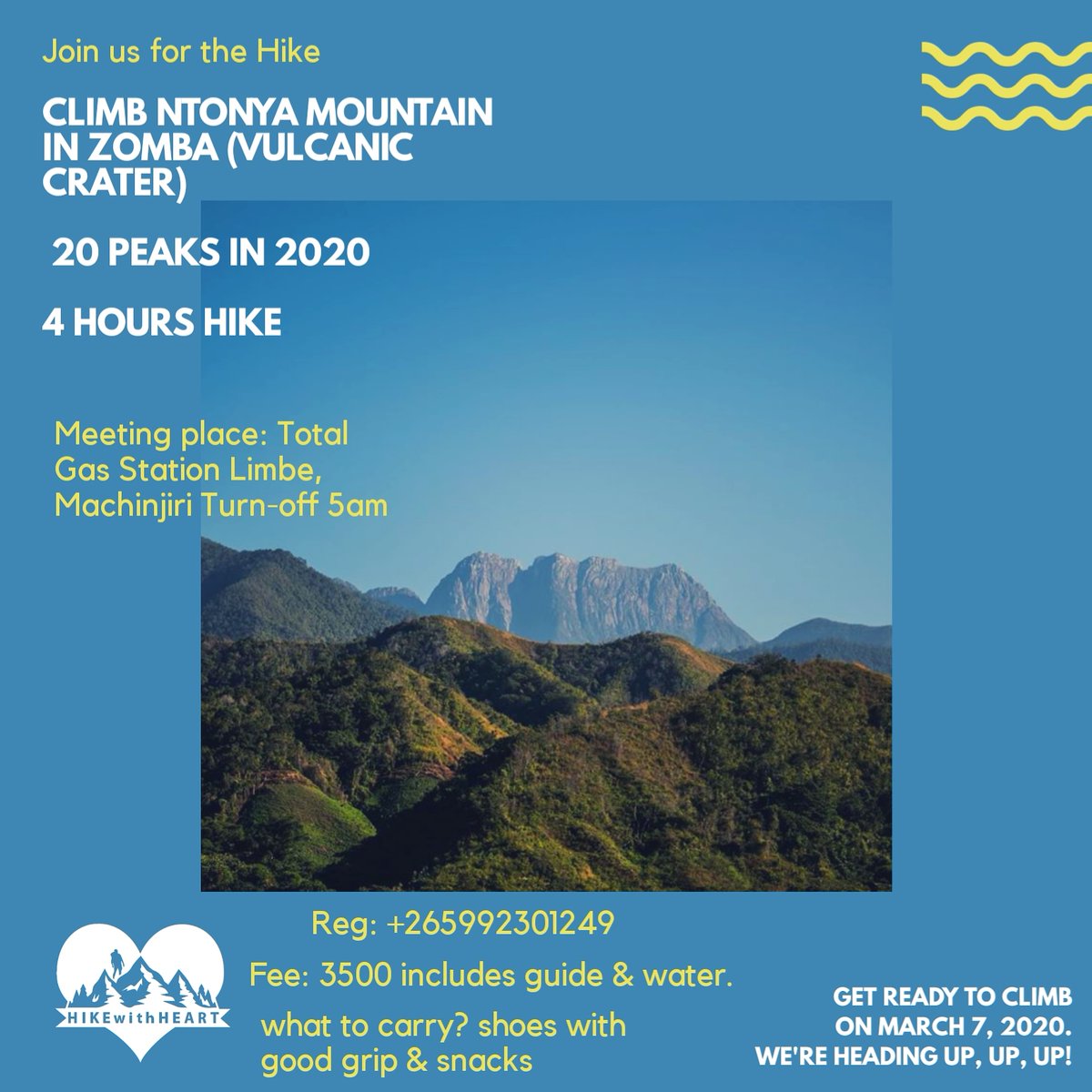 HwHMalawi's tweet photo. Only one who wanders find new path.
20 peaks in 2020
#hikewithheart #leavenomountainbehind #2020 https://t.co/e7PZ40tBTv
