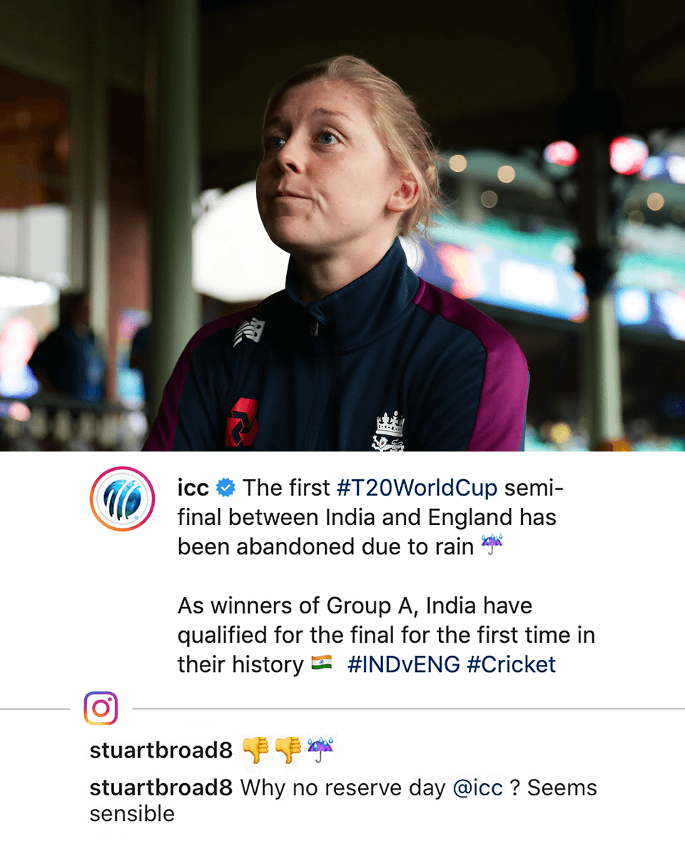 ESPNcricinfo's tweet image. Stuart Broad gives a 👎 to the ICC