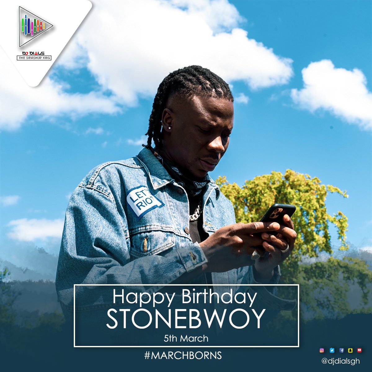 dialsgh1's tweet photo. Happy Birthday to our Reggae Dancehall Artist @stonebwoyb
May the Good Lord take you higher than what you've earned so far....from @djdialsgh
We say we Celebrate you today
#SmashUp #LiveWithMusic #Sobolo
@BhimNativesGh
@BhimNationWorld
@Bhim_worldwide
#ilovestonebwoy https://t.co/xs183oMLsD