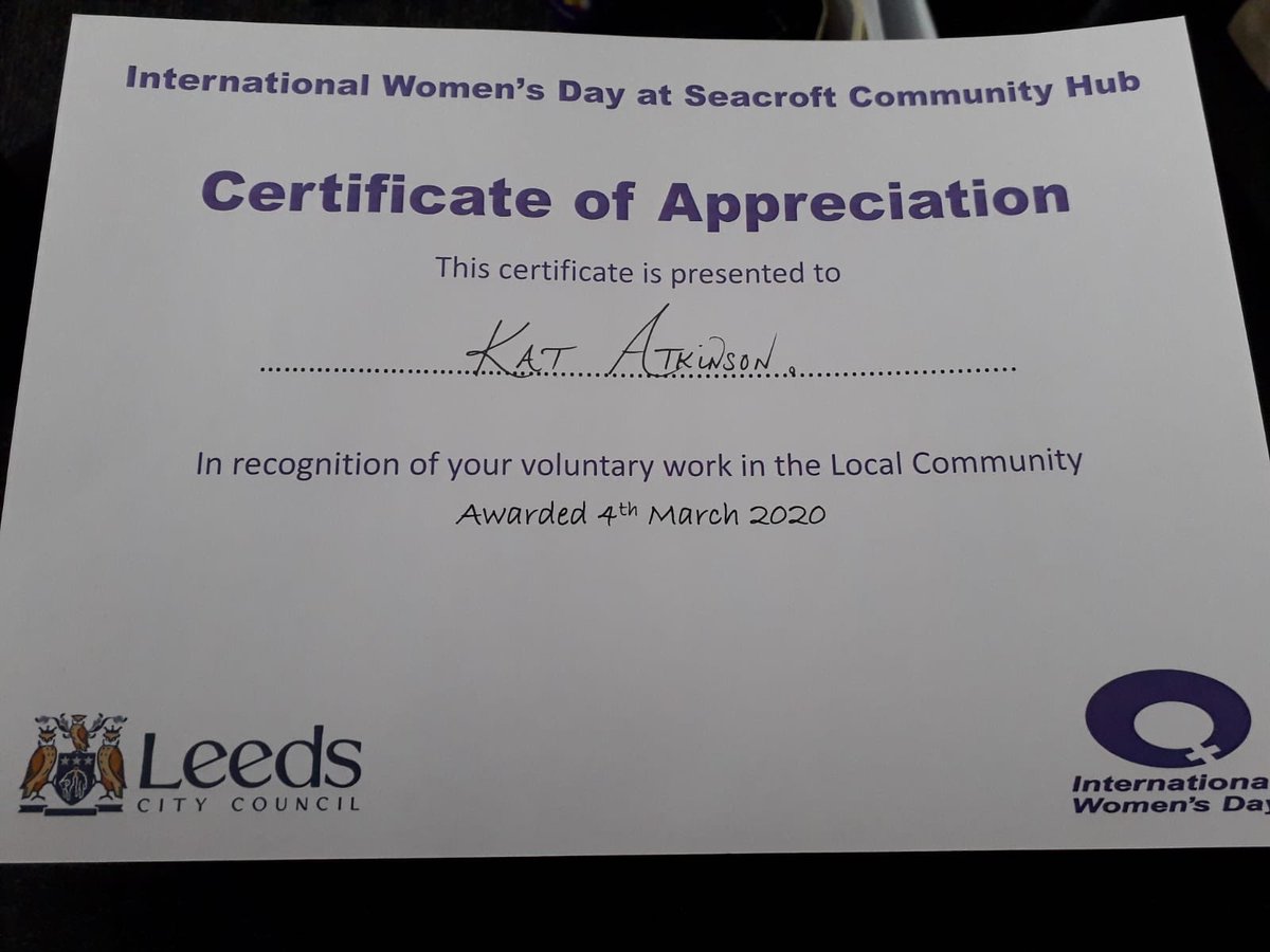 One of our GSLs <a href="/katkinson21/">Kathryn Atkinson</a>. On International Women’s Day yesterday. Was given this award for volunteering services to the community! Congrats Kat! You’re a brilliant Scout role model to girls and boys everywhere! :)