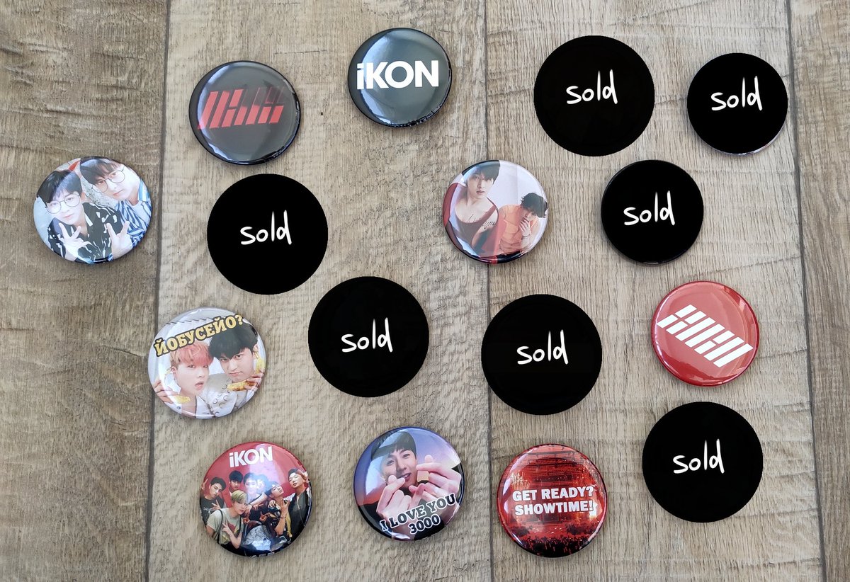  iKONCRETE <iKON> badges sell  $2 USD each badge (~5.5cm). By individual request I can make a badge with my art (you can choose here:  https://twitter.com/i/events/950382367839064064)Interested in GO message in DM.  #iKON  #아이콘