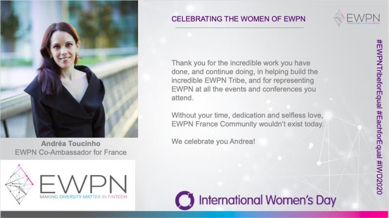 EWPNEurope's tweet photo. This Women's Month we celebrate all the amazing #EWPN women who do the incredible work of building the #EWPN community. Join us celebrate @AToucinho EWPN Co-Ambassador for France.

#EachforEqual #IWD2020 #EWPNTribeforEqual #womensequalityday #ewpntribe #ewpn #genderequality https://t.co/ksV7oNg9Py