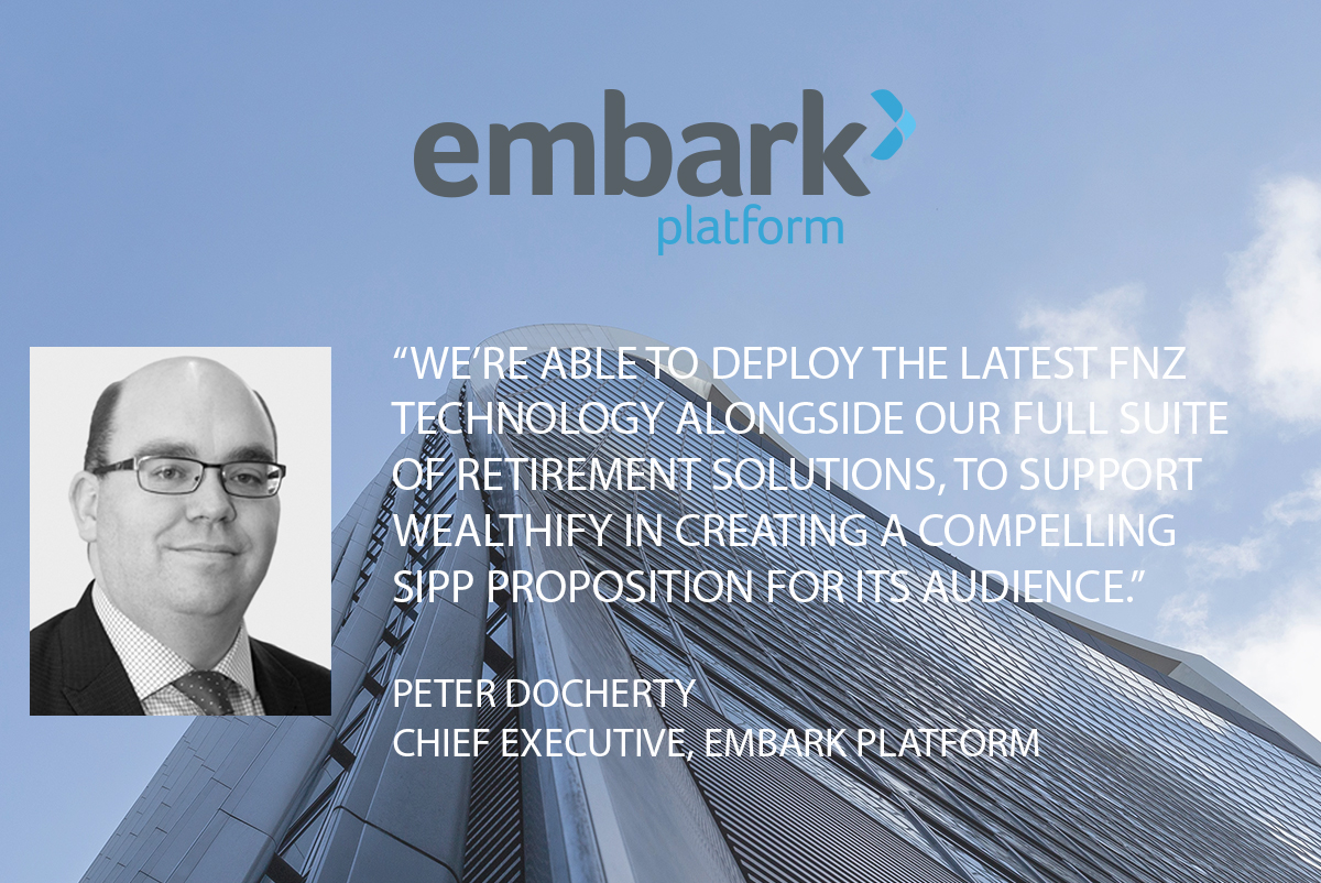 Embarkplatform's tweet photo. "We’re able to deploy the latest #FNZ technology alongside our full suite of retirement solutions, to support @wealthify_com creating a compelling #SIPP proposition for its audience." Peter Docherty, CEO, @Embarkplatform https://t.co/Uz6YMHB82Q #EmbarkGrowthStory #EmbarkPlatform https://t.co/Kf3E0EZ4B8