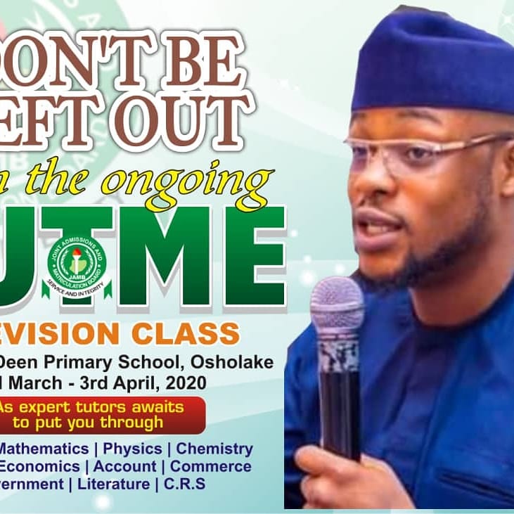 idrissaheed_'s tweet photo. Free UTME revision class courtesy @HONAjaniowolabi has started at Nawair-ud-deen senior high school Ebute metta, Lagos.
This programme runs till 3rd of April 2020. Time : 4:30pm- 6:30pm daily.
#EducationSupportProgramme #LagosGist #ForAGreaterLagos https://t.co/Efyzm1ZslM
