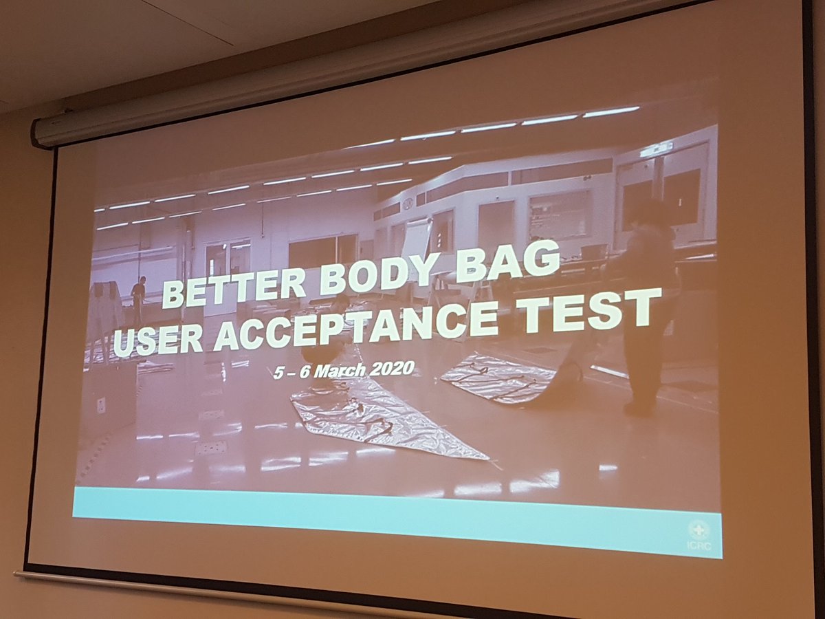 HScienceAdvisor's tweet photo. Today at @ICRC Managing the Death with the 'Better Body Bag User Acceptance Test' with @SSRAssociation and @ICRC_Innovation https://t.co/aKnN0SVYwK