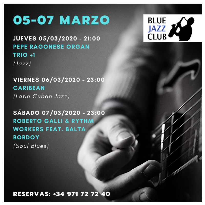 BlueJazzClub's tweet photo. 👉🤩 ¡QUÉ BUEN FIN DE SEMANA NOS ESPERA! 3 conciertazos en diversos estilos, empezando hoy. Echa un vistazo, elige tu favorito y haz ya tu reserva en el 971 72 72 40. #BlueJazzClub #HotelSaratoga #livemusic #musiclovers #palma https://t.co/EiC6EIz8Vq