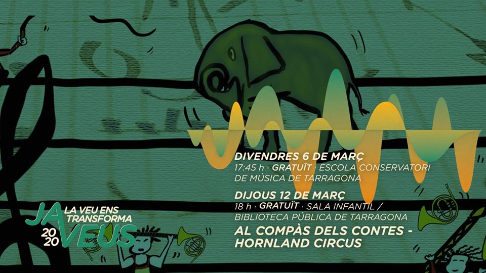 TGNcultura's tweet photo. 🎶🐘 Dins dels actes del 10è aniversari del cicle 'Al compàs dels contes', el #JaVeus incorpora a la seva programació l'espectacle 'Hornland Circus' d'Antonio Alburquerque. Teniu dues oportunitats per assistir-hi (cal reserva prèvia) 👇
https://t.co/MIQbuKuGc3 https://t.co/M2QxSo2EQP